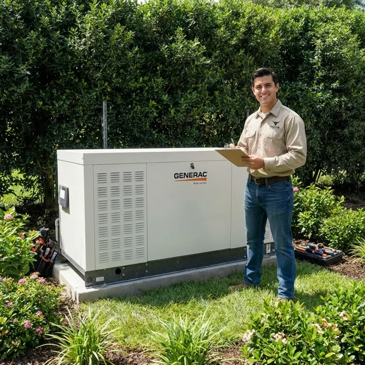 Generac generator installation in Murphy, TX by Keiser Electric